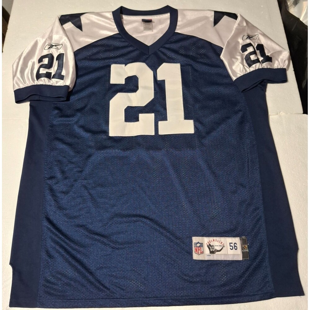 Vintage Reebok Dallas Cowboys Deion Sanders 21 Throwback Jersey Authentic 56 3X